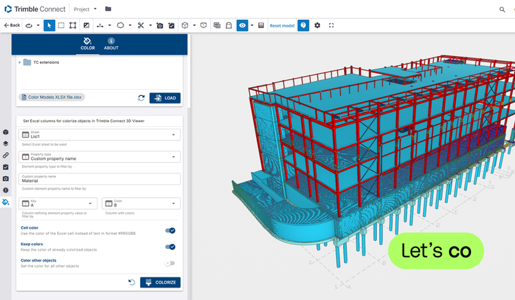 Color Models Extension for Trimble Connect screenshot 1