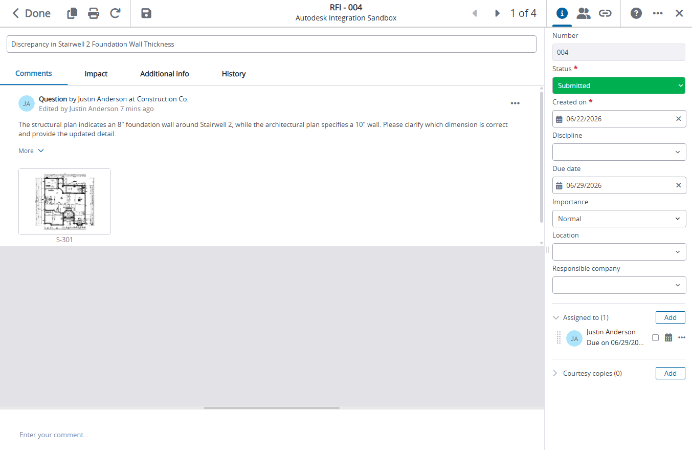 Create RFIs & Submittals