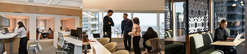 Employees working in different spaces based on jobs to be done