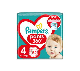 Baner Pampers Pants 360 prezentujący aktywność i ruch, idealny dla energicznych maluchów
