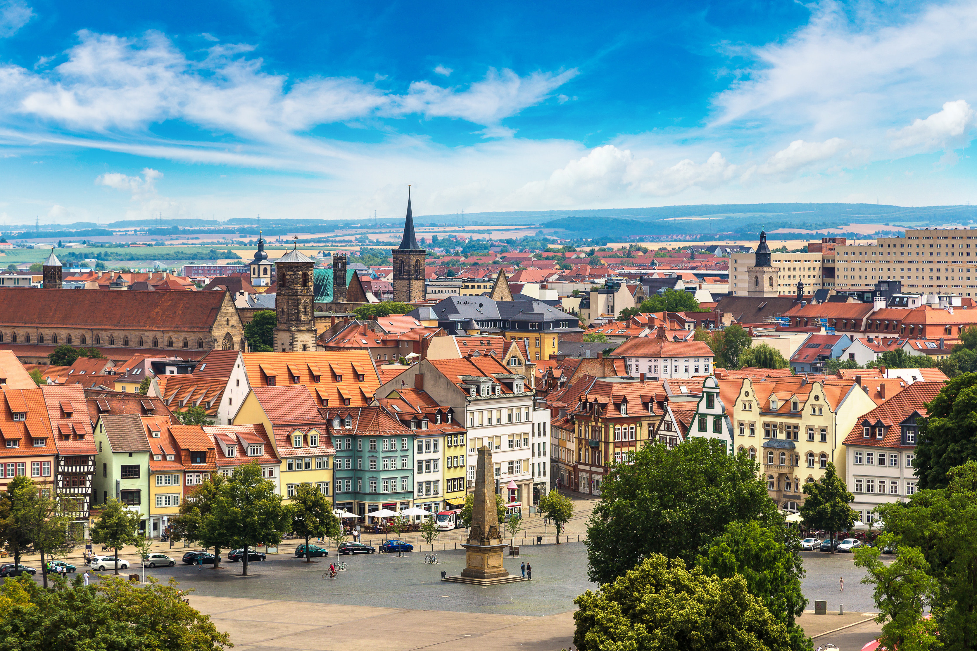Ansicht der Stadt Erfurt von oben 