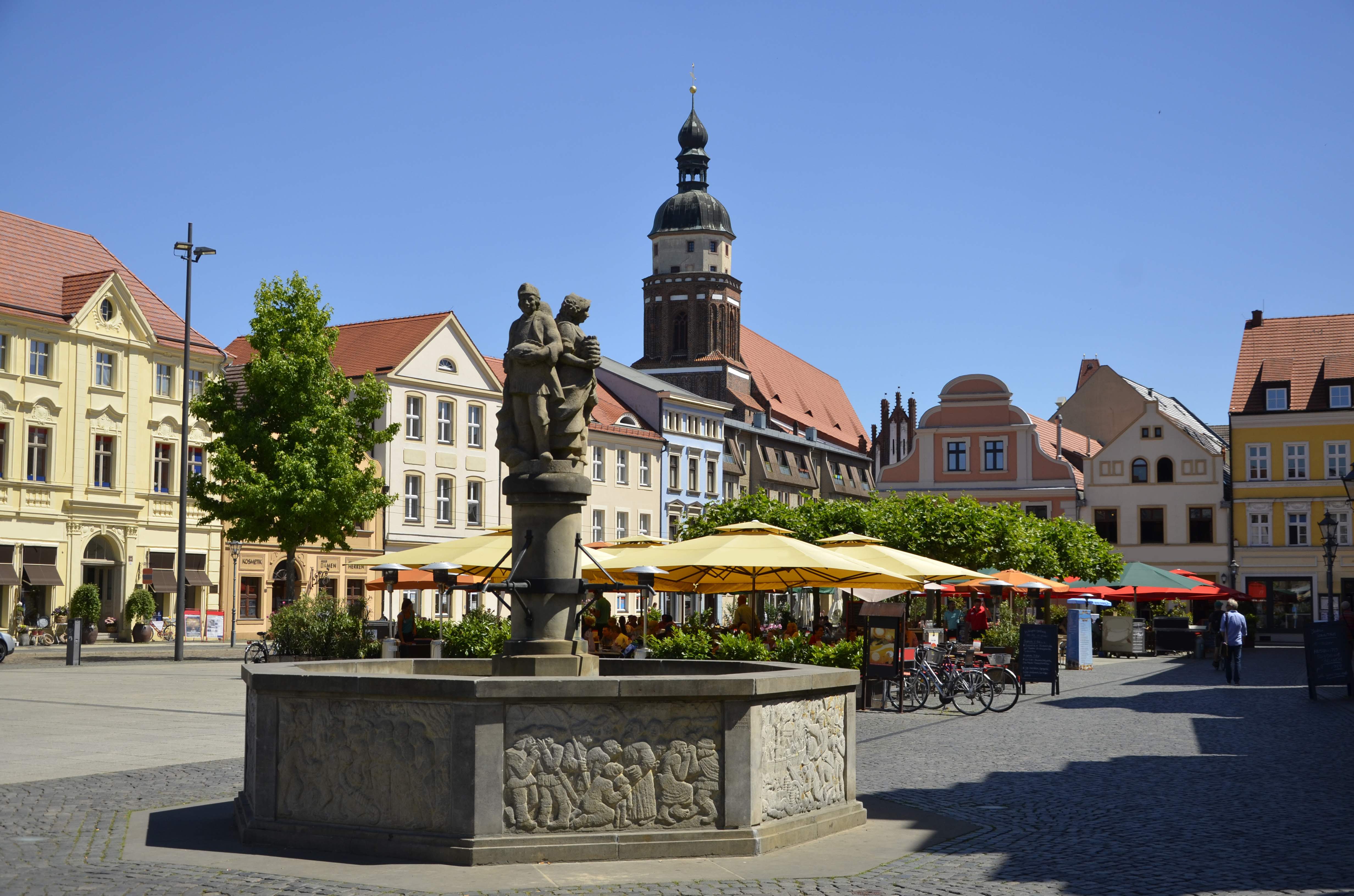 Ansicht der Stadt Cottbus Blick auf Marktplatz und Innenstadt