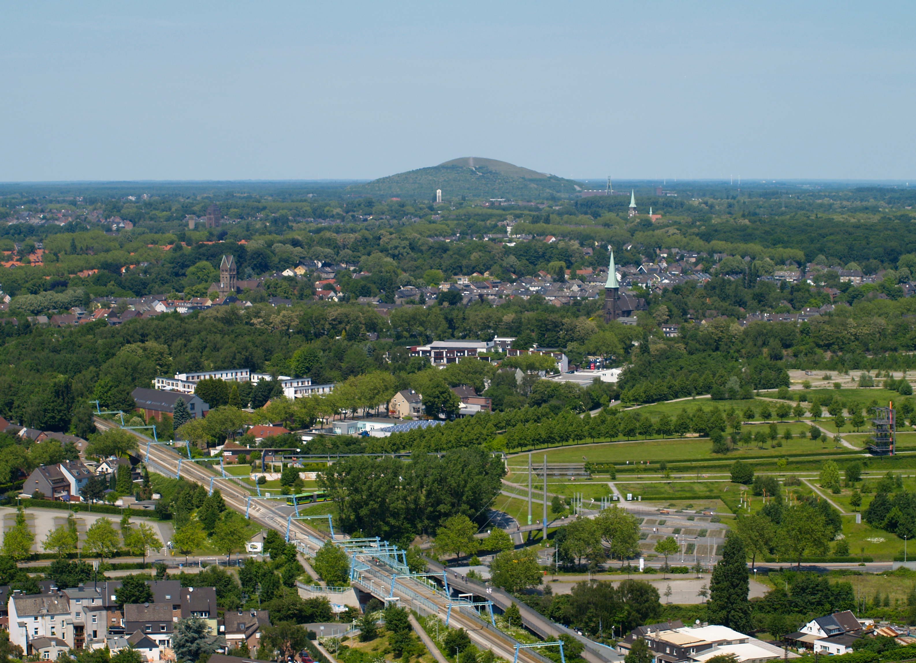 Ansicht der Stadt Oberhausen von oben 