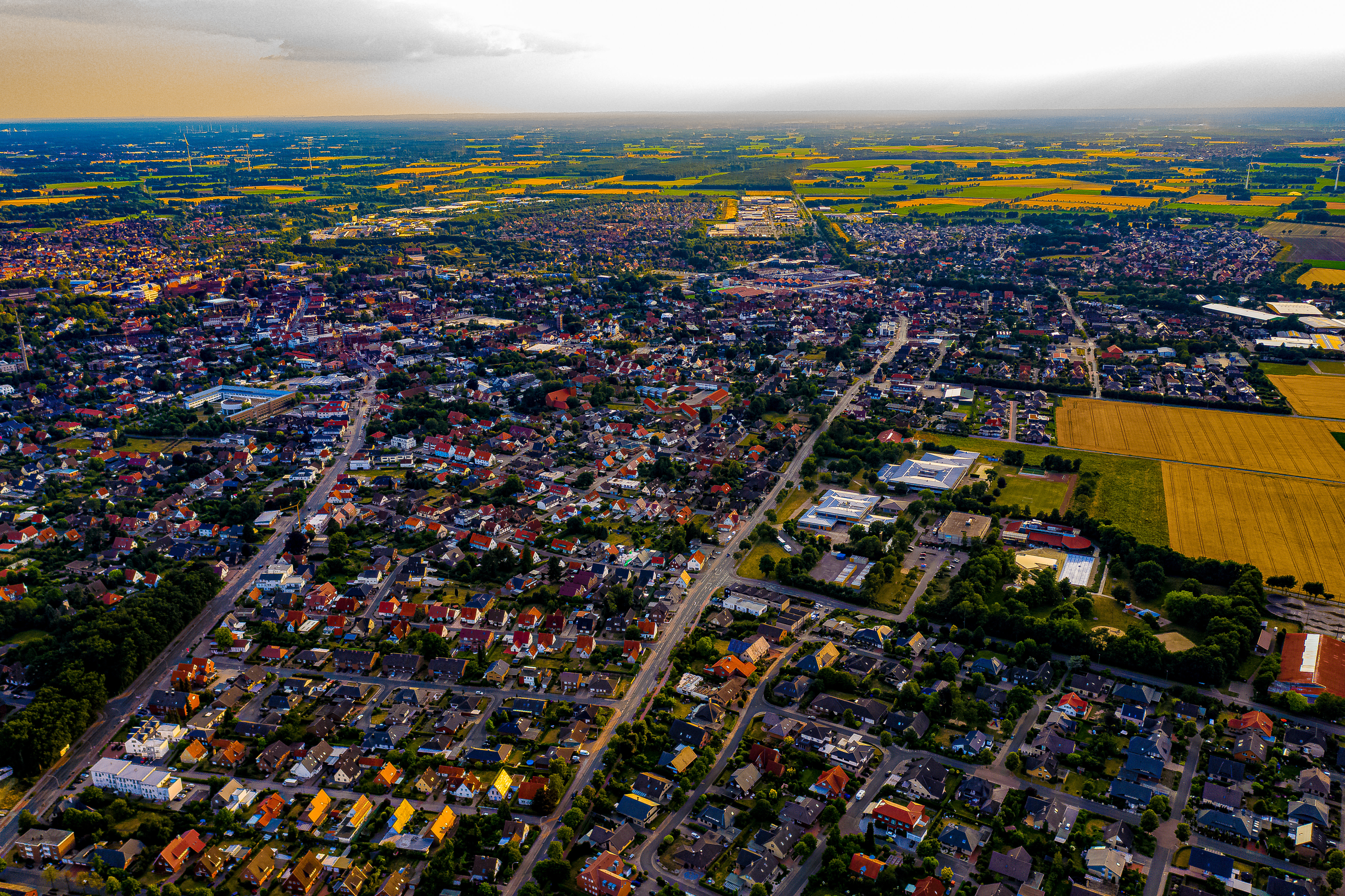 Ansicht der Stadt Vechta aus der Luft