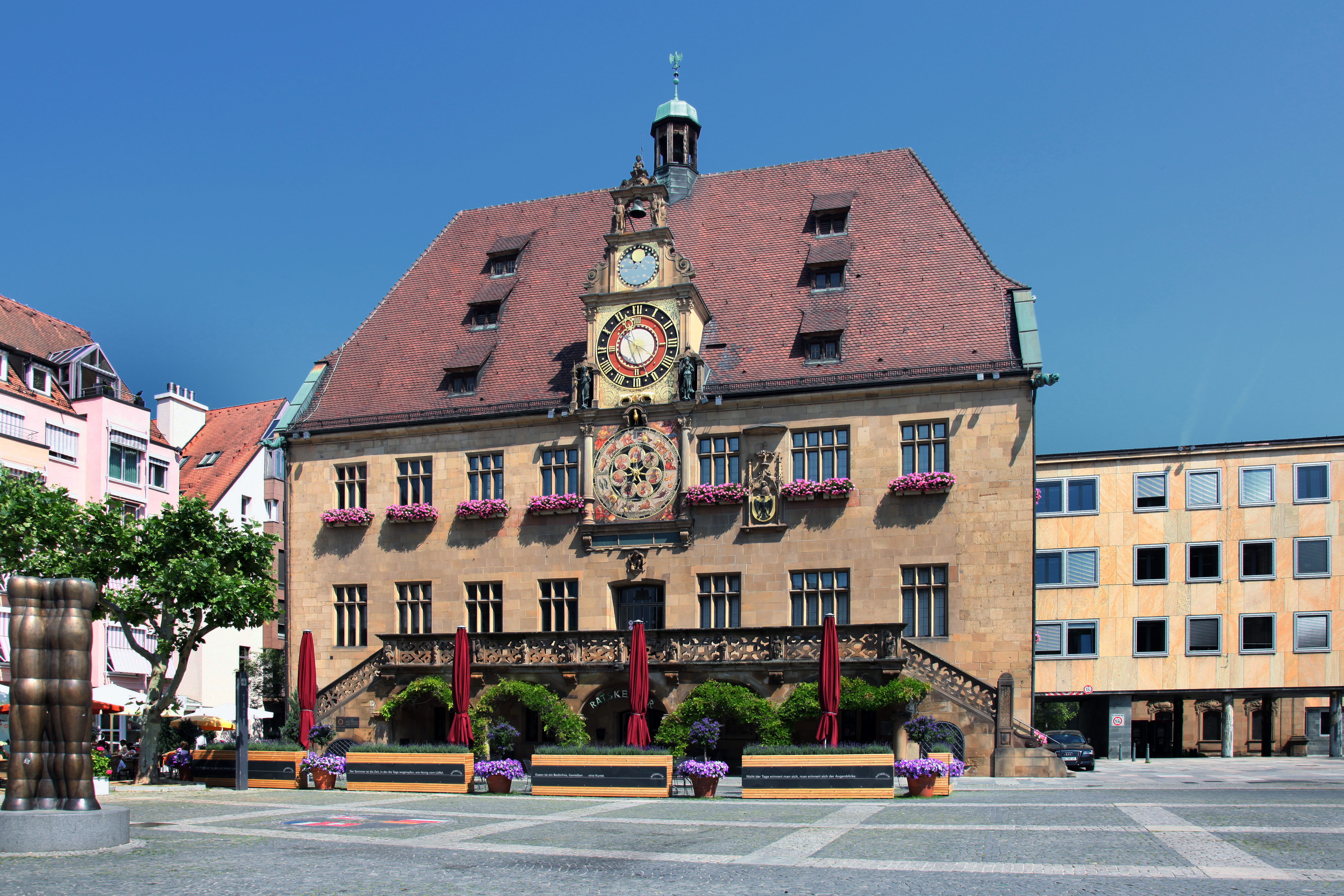 Heilbronn - Rathaus mit Astronomischer Uhr