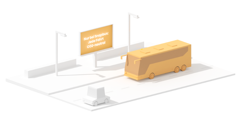 Bus - Visual - Grafik CO2 neutral Bus fahren