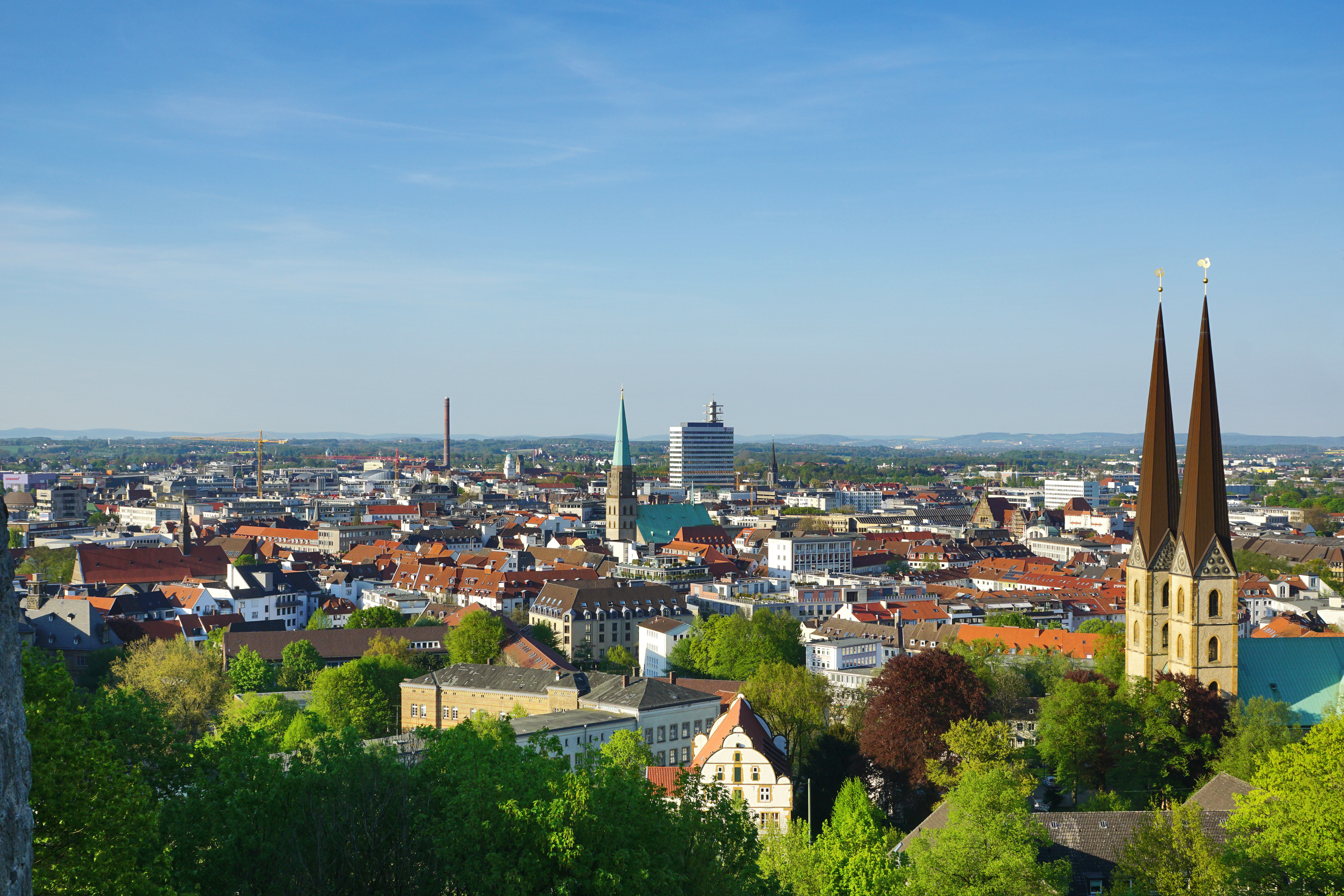 Ansicht der Stadt Bielefeld von oben