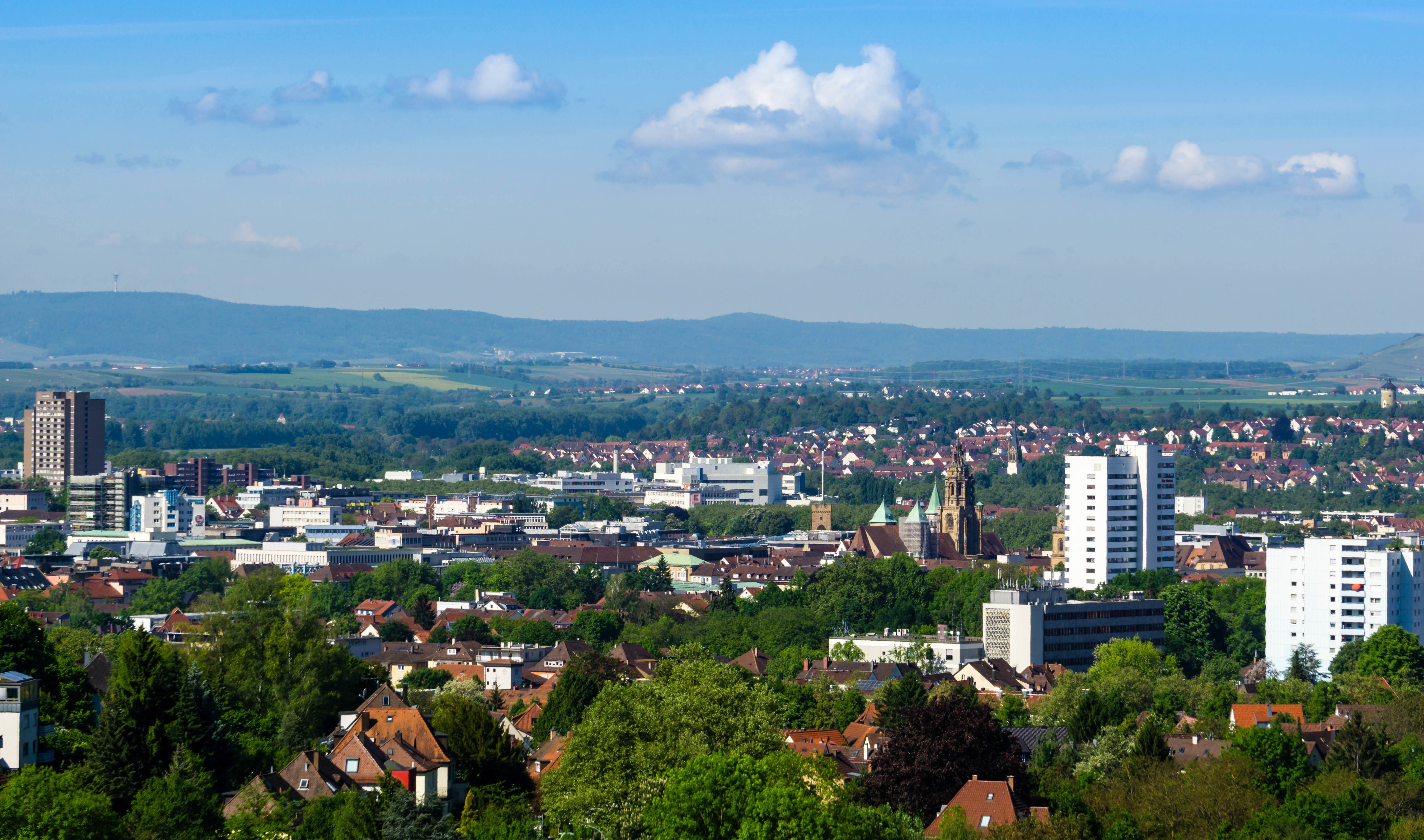 Ansicht der Stadt Heilbronn von oben 
