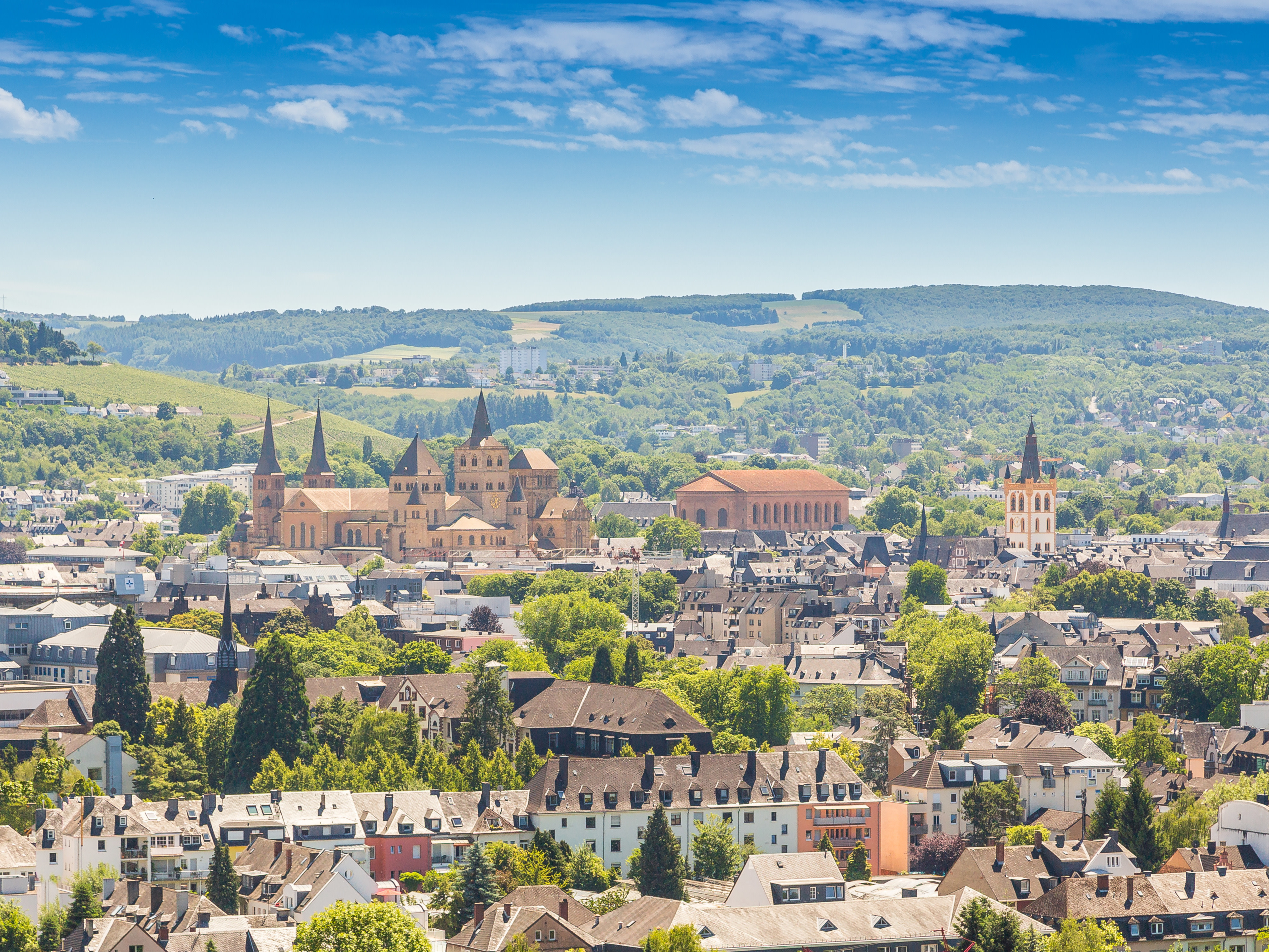Ansicht der Stadt Trier von oben 