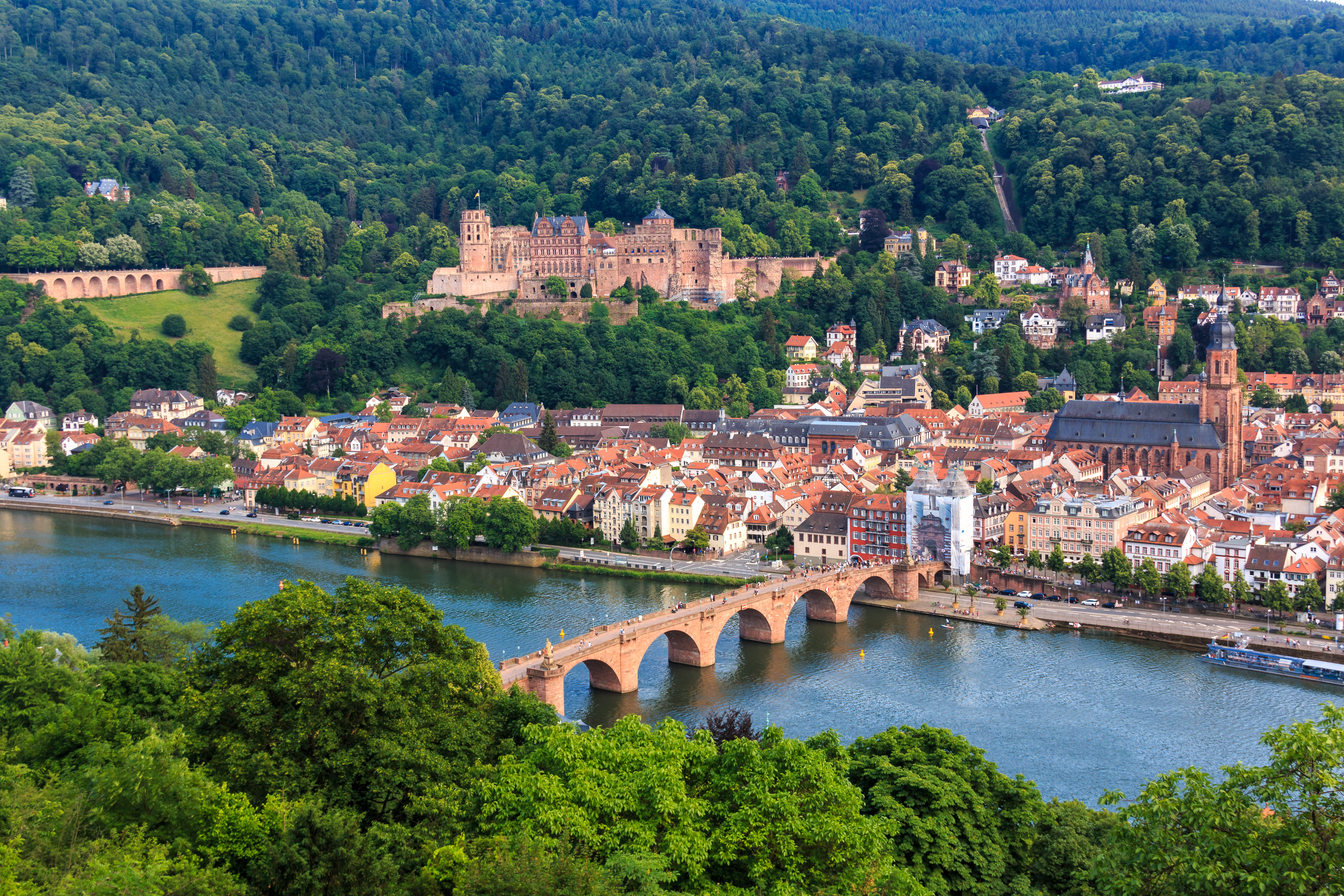 Heidelberg - Ansicht Philosophenweg und Stadt von oben