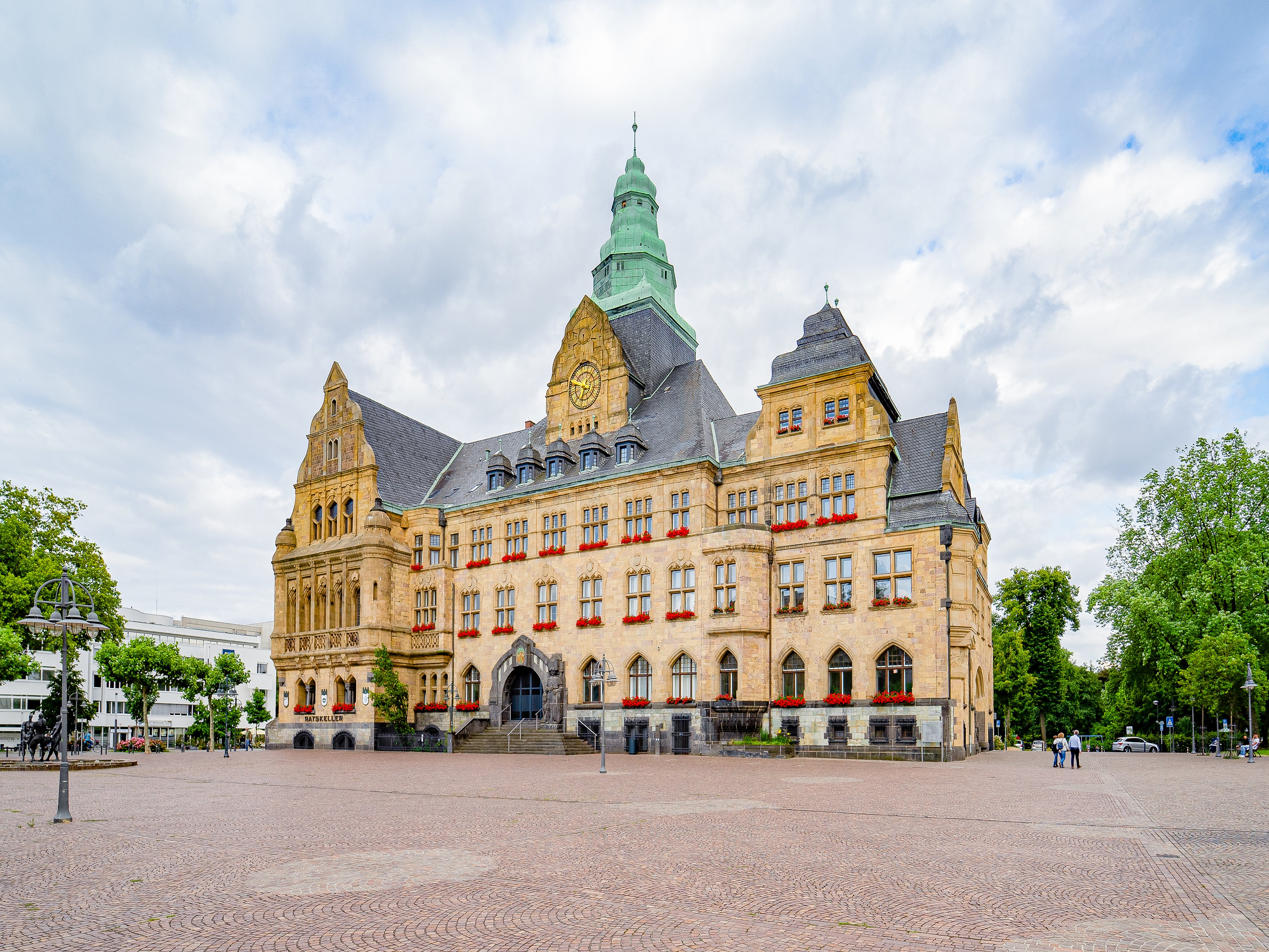 Ansicht der Stadt Recklinghausen mit dem Rathaus