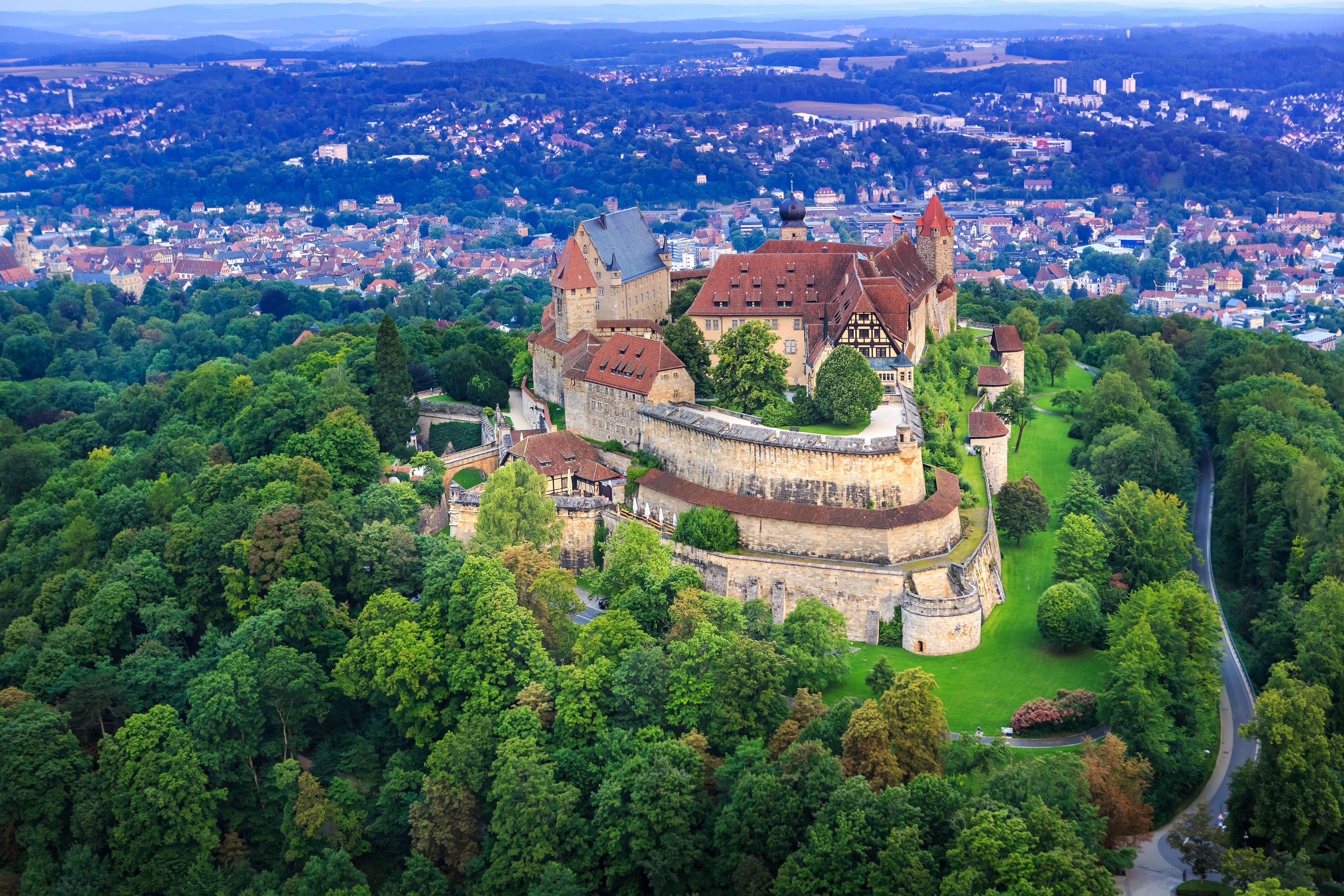 Ansicht der Stadt Coburg mit der Sehenswürdigkeit Veste Coburg