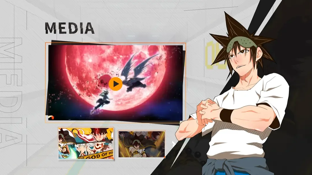 Trailer gallery with a featured video and thumbnails.