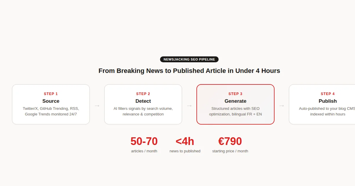 Newsjacking SEO Pipeline - Infographie
