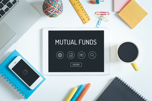 iPad with "Mutual Funds" page open 
