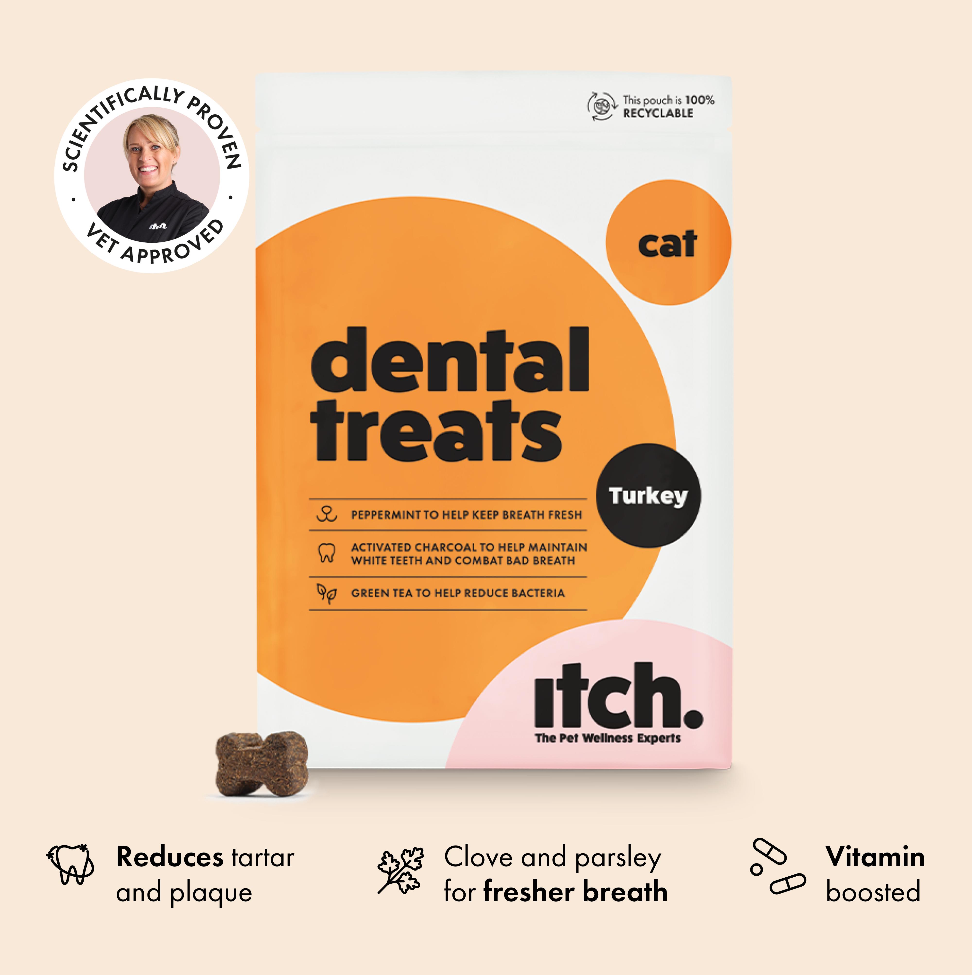 Itch Dental Treats for Cats, image of box with treat