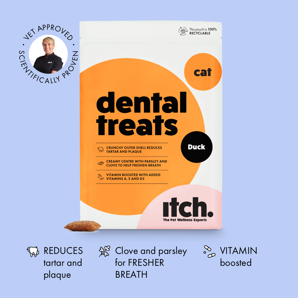 Itch Dental Treats for Cats, image of box with treat