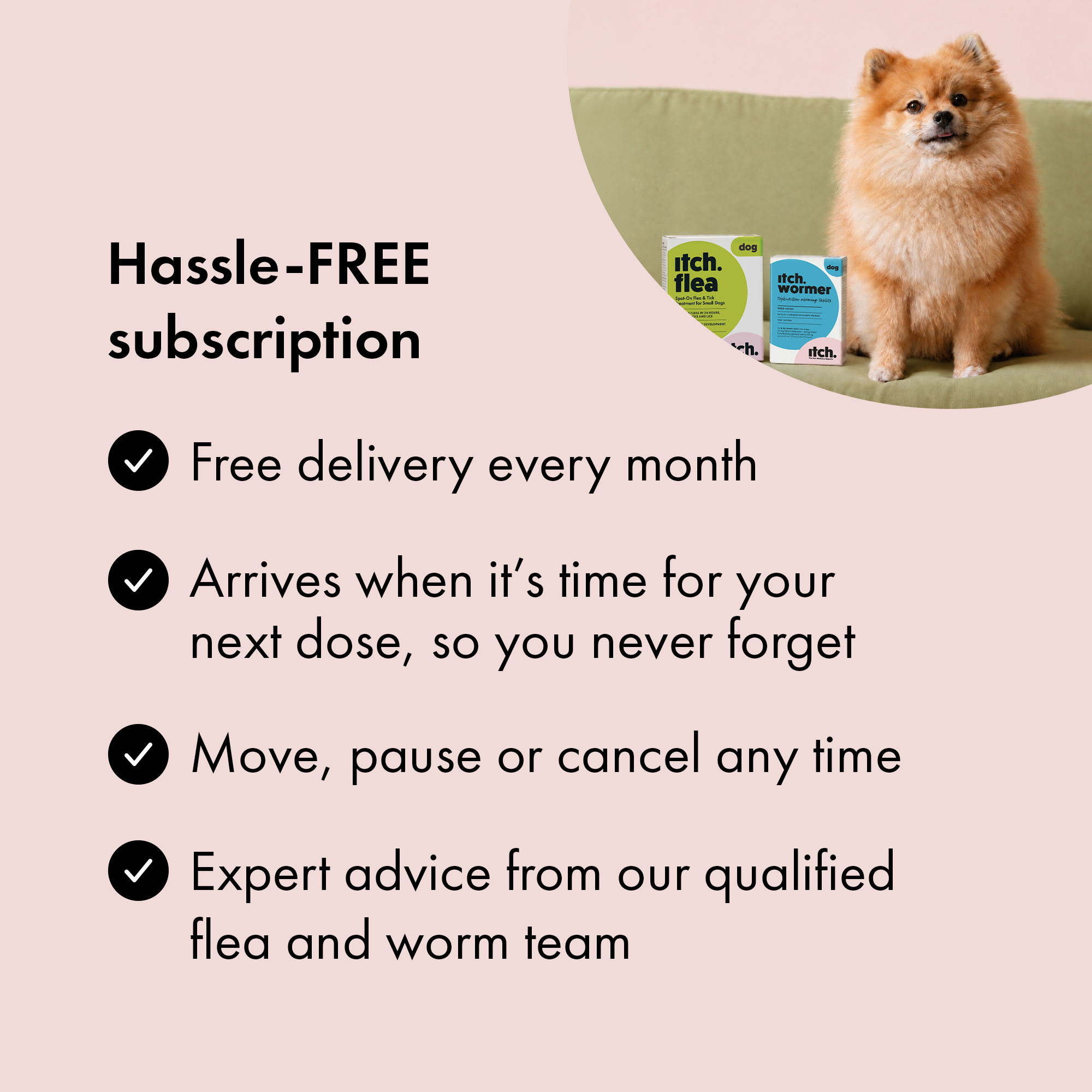 Benefits of subscribing to Itch Flea Treatment and Itch Wormer Tablets for Dogs