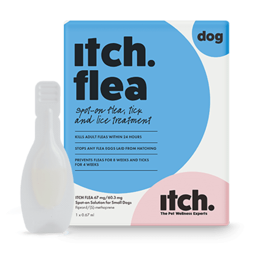 Itch Flea Spot-on Flea, Tick & Lice Treatment for Cats & Dogs - Itch Flea Small Dog box with pipette