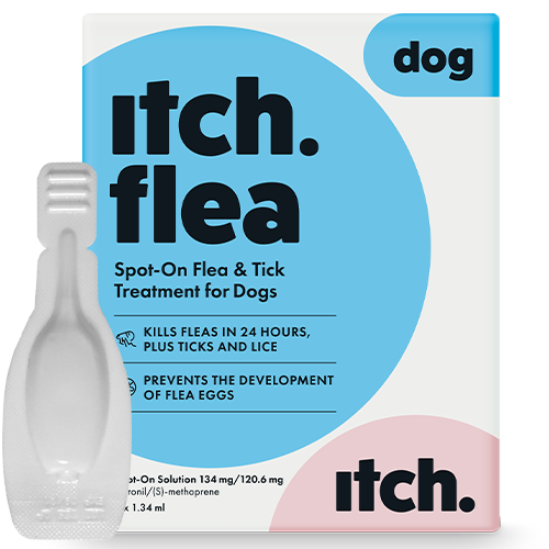 Itch Flea Spot-on Flea, Tick & Lice Treatment for Dogs  - Itch Flea Small Dog box with pipette