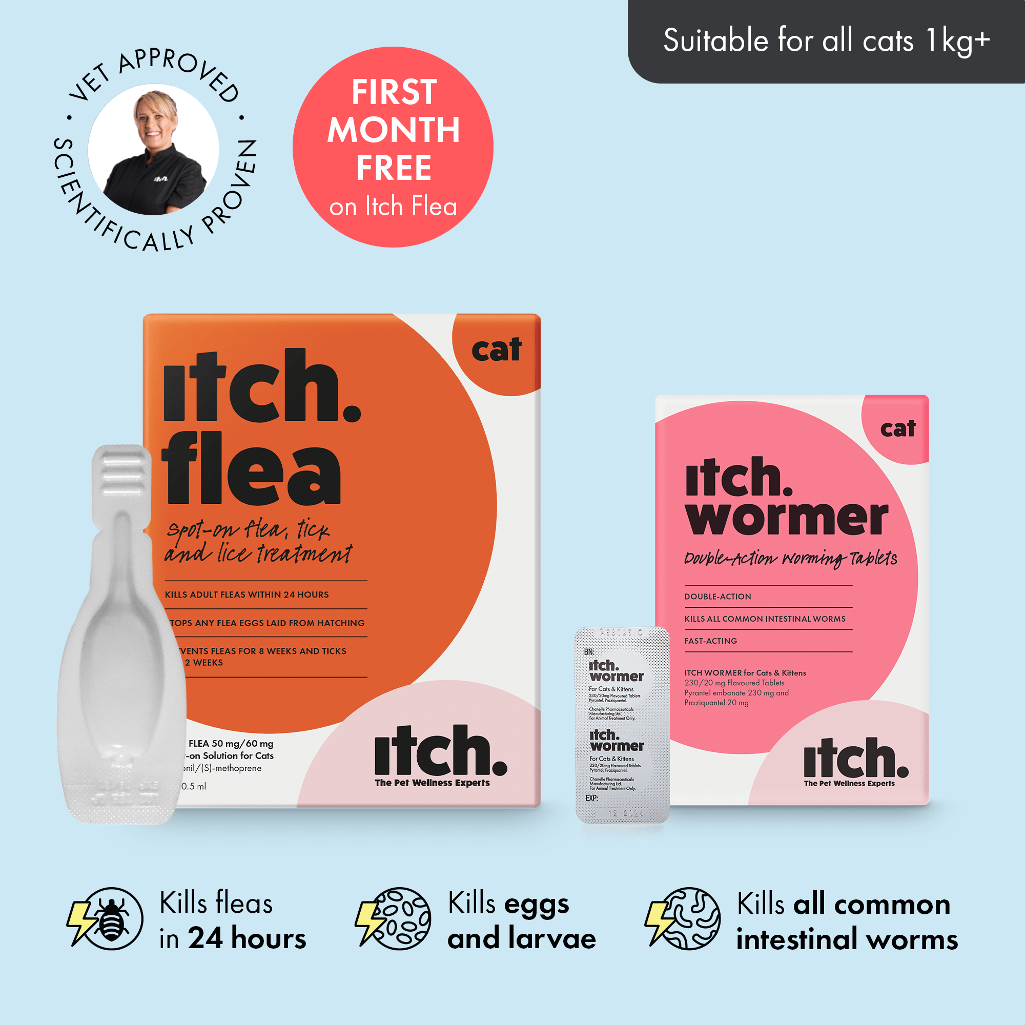 Image showcasing Flea & Wormer Treatment | Subscription for Cats | Itch