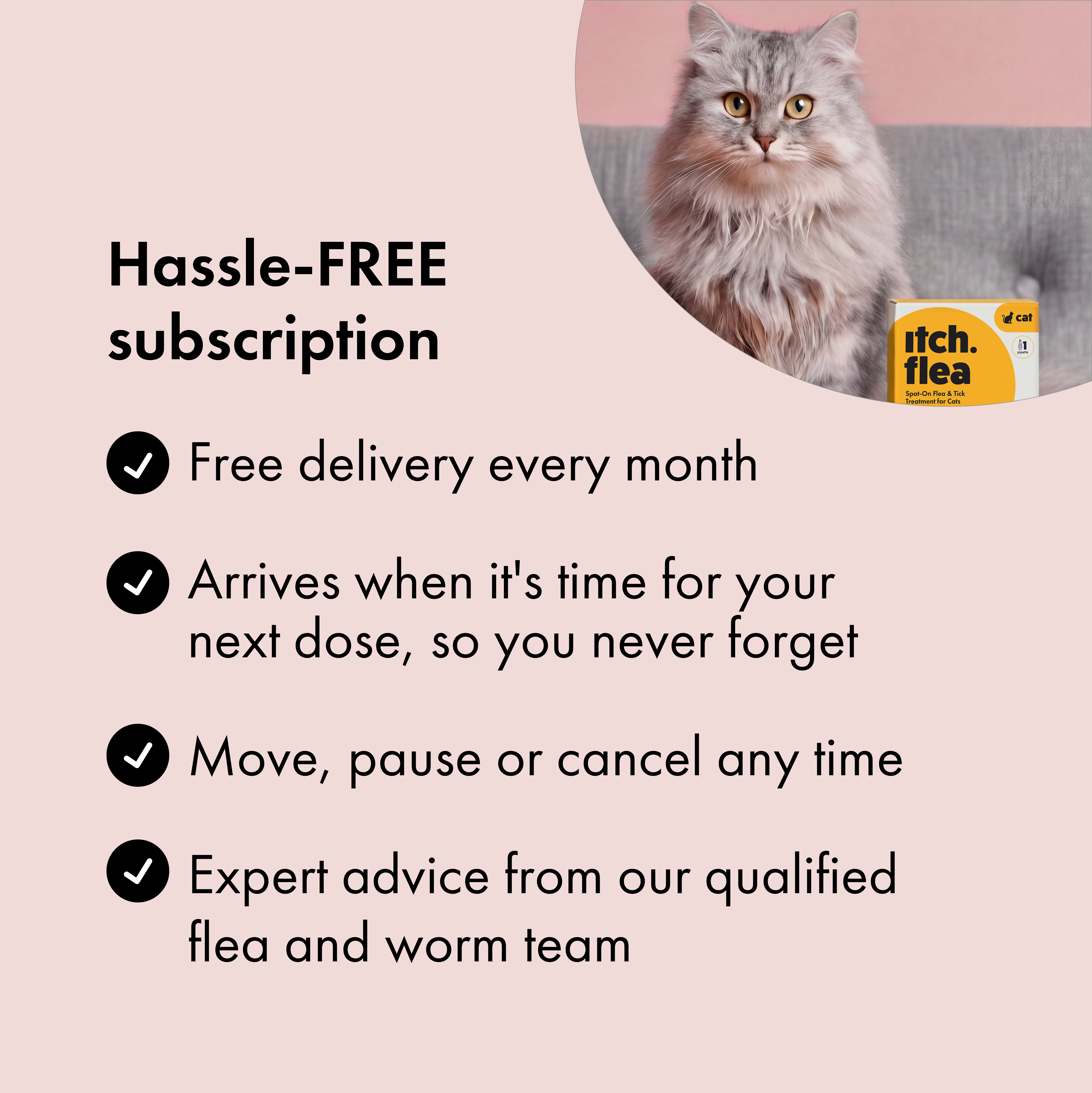  Benefits of subscribing to Itch Flea & Tick Treatment for Cats.