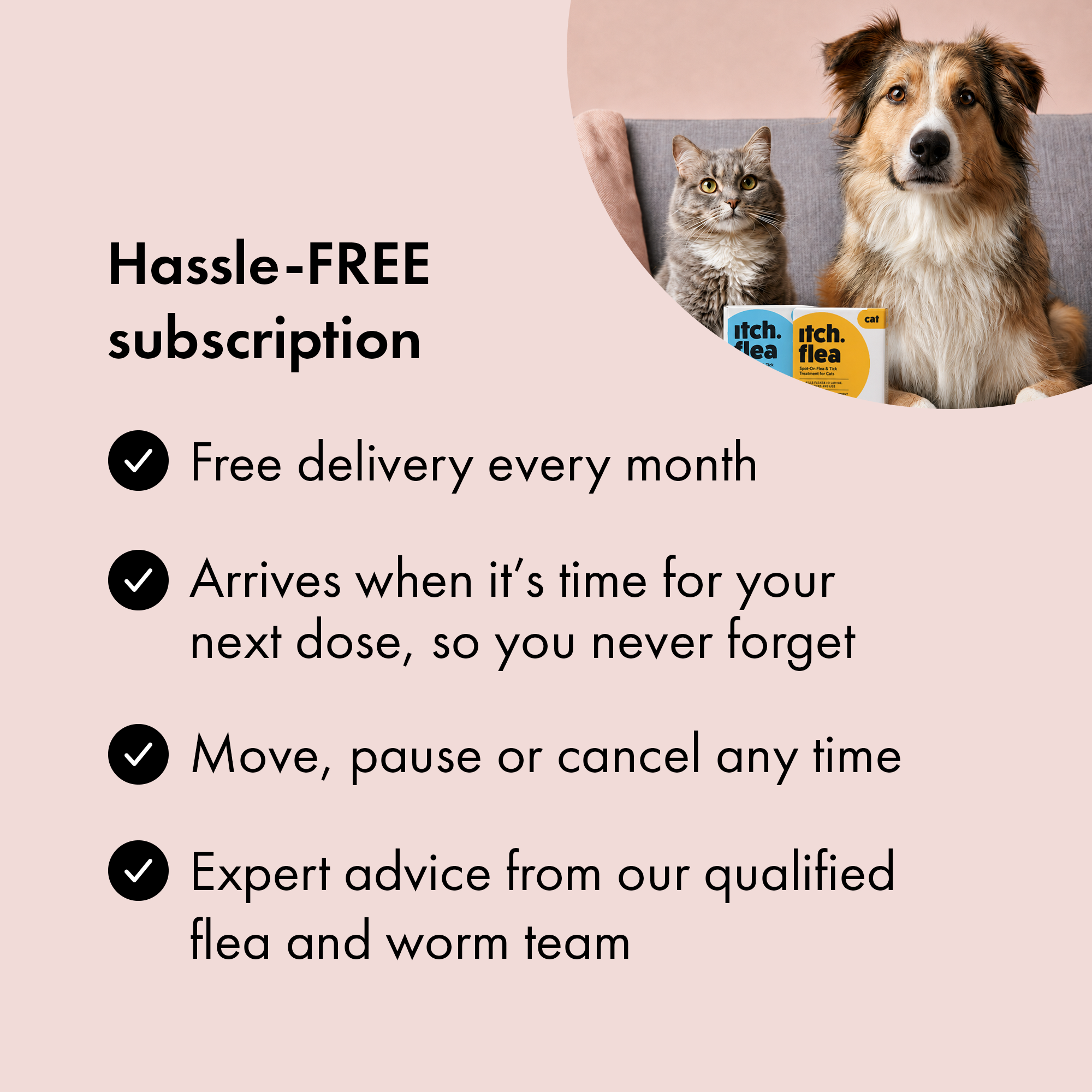 Benefits of subscribing to Itch Flea Treatment and Itch Worming Tablets