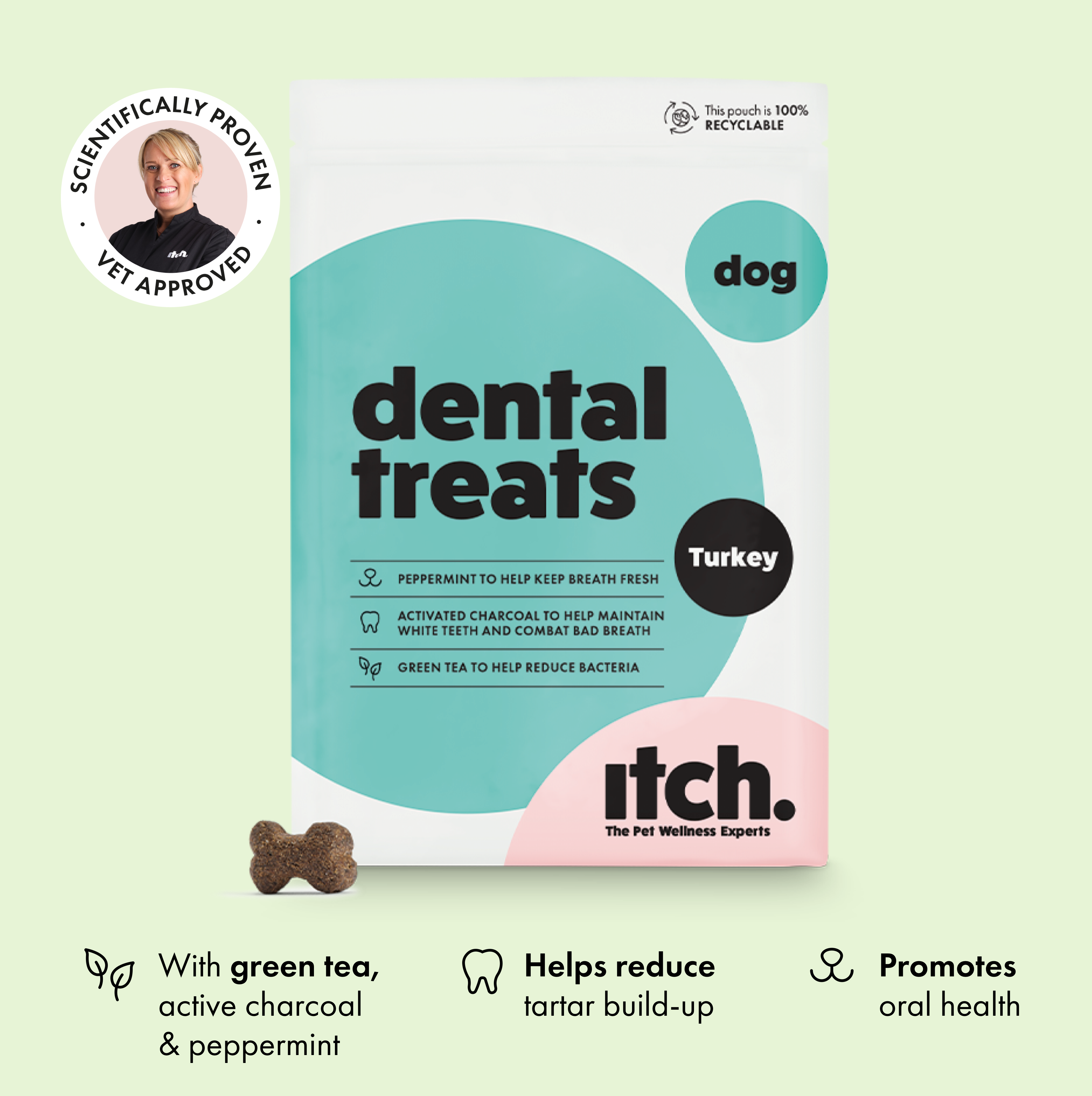 Itch Dental Treats for Dogs, image of box with treat