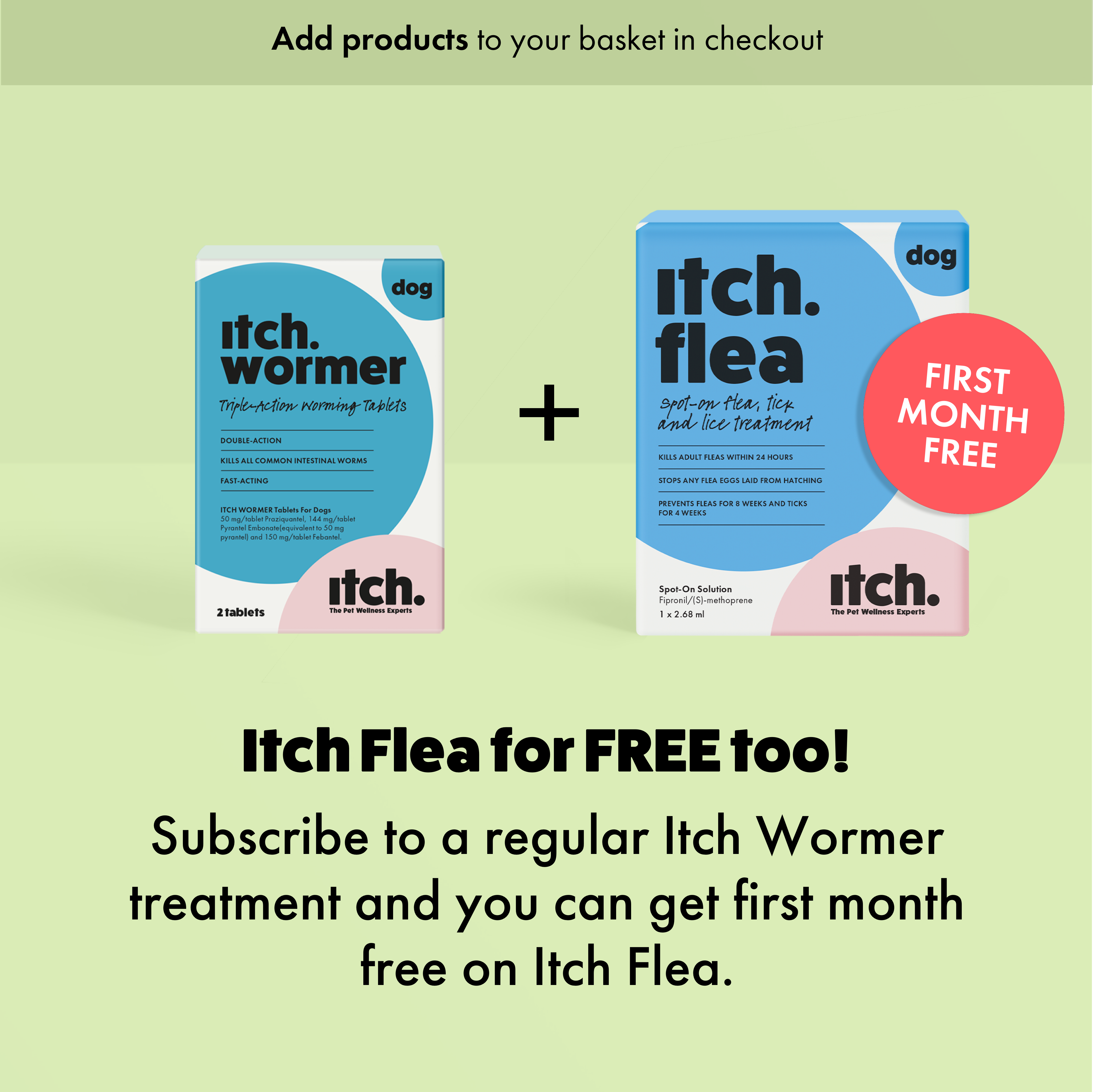 Itch Wormer Tablet, Double-Action worming tablets for Cats & Dogs - Itch Wormer Box and flea box and home spray