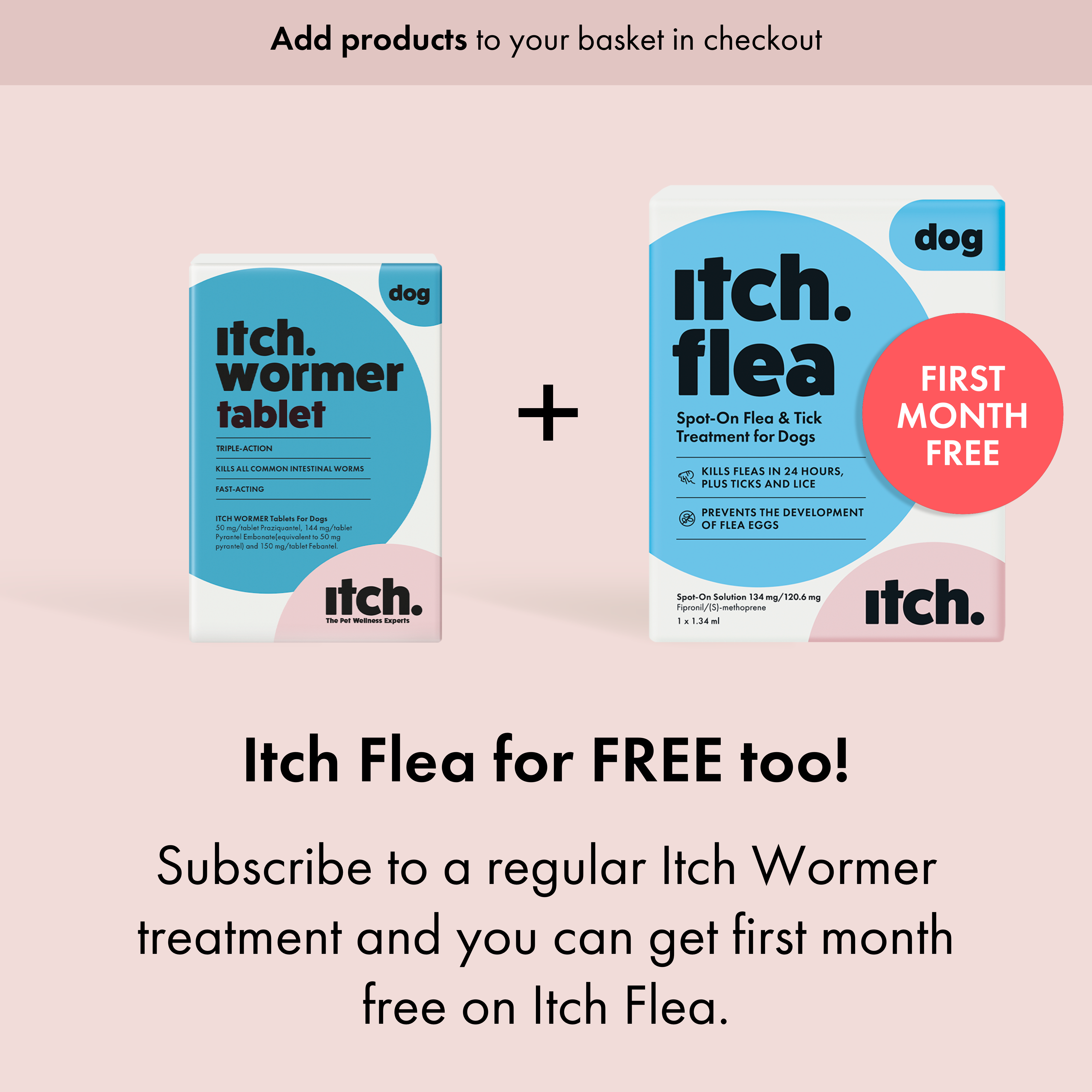 Itch Wormer Tablet, Double-Action worming tablets for Cats & Dogs - Itch Wormer Box and flea box and home spray