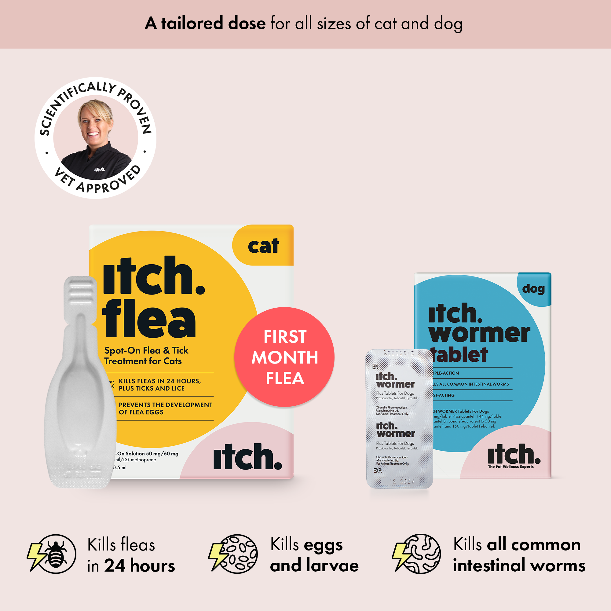 Itch Flea and Wormer Treatments for Dogs and Cats