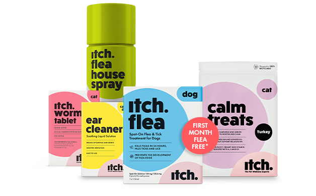 Itch tailors treatments to suit pet with flea treatments and worming tablets, plus treats and household flea spray