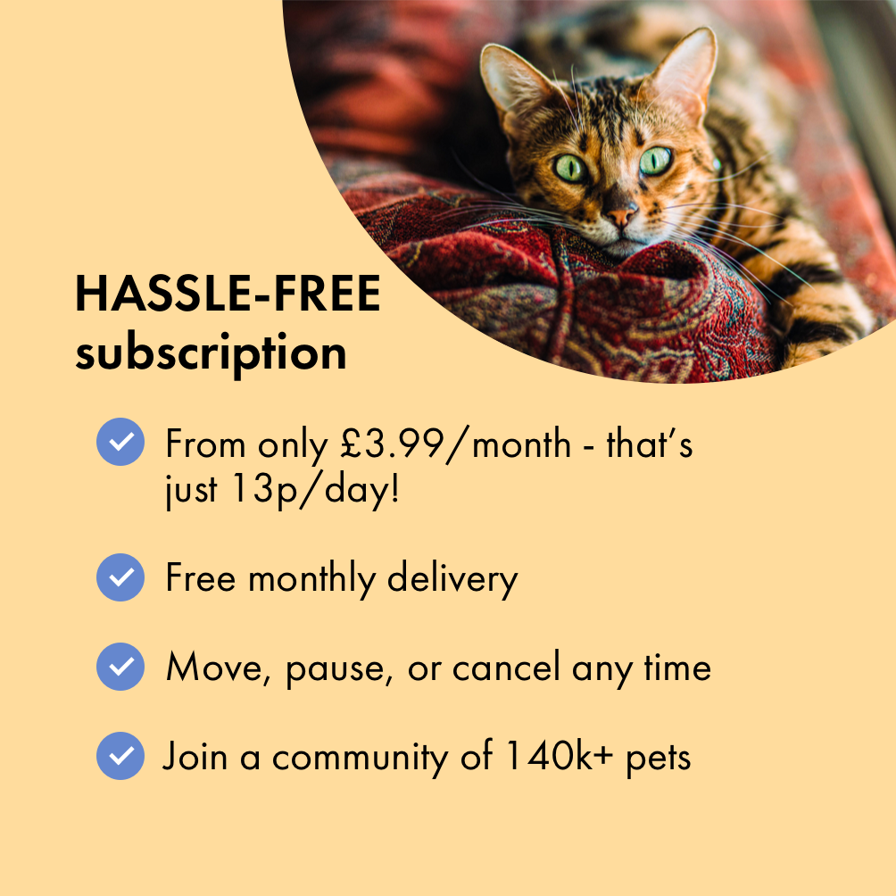 Benefits to subscribing to Itch Treats for Cats & Dogs.