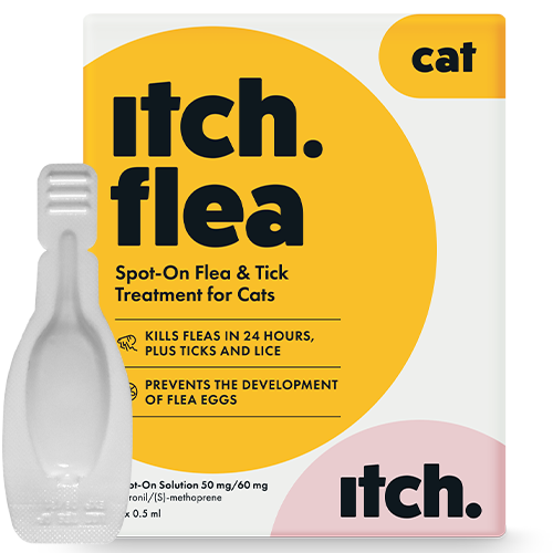 Itch Flea Spot-on Flea, Tick & Lice Treatment for Cats - Box with Pipette.