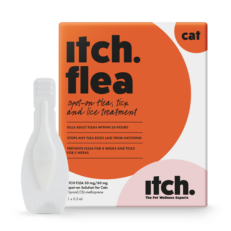 Itch Flea Spot-on Flea, Tick & Lice Treatment for Cats & Dogs - Box with Pipette.