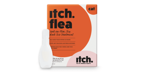 Itch Flea spot-on treatment, flea, tick and lice treatment for cats - image of Itch Flea box