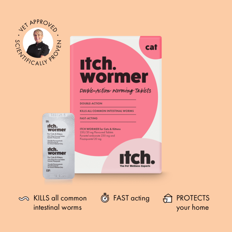 Itch Wormer Tablet, Double-Action worming tablets for Cats & Dogs - Itch Wormer Box