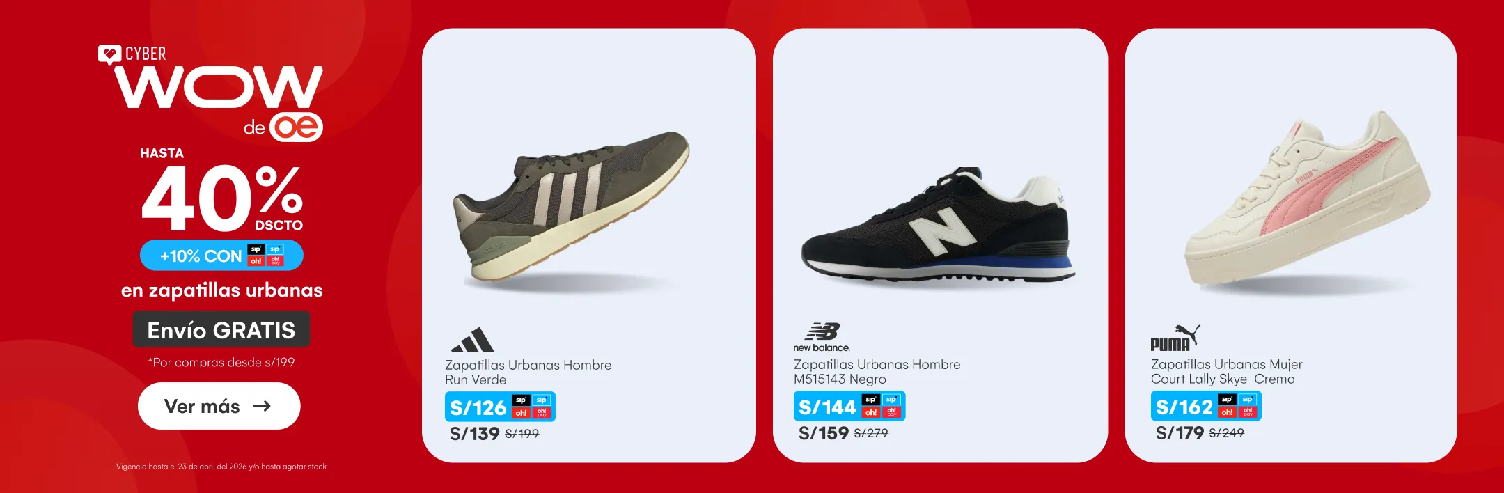 HOME-CALZADO-CALZADO-hasta 40%  10% sip en zapatillas urbanas-ADIDAS, PUMA, NIKE, NEW BALANCE, REEBOK, SKECHERS Y MAS-20260423-0843