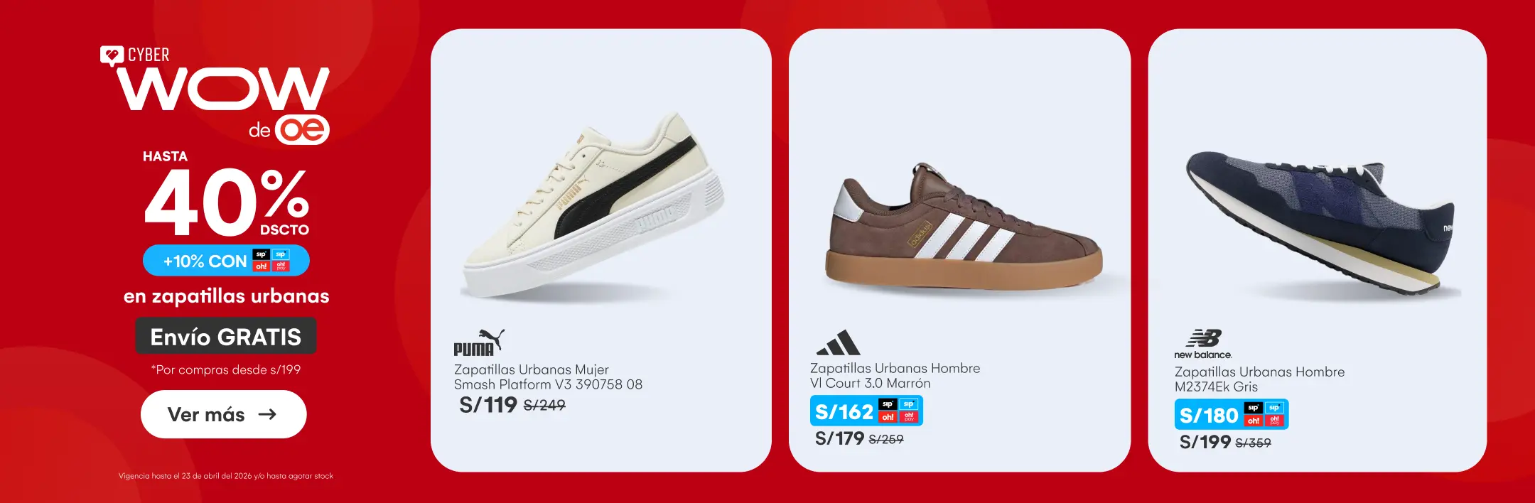 HOME-CALZADO-CALZADO (miércoles 22-hasta 40%  10% sip en zapatillas urbanas-ADIDAS, PUMA, NIKE, NEW BALANCE, REEBOK, SKECHERS Y MAS-20260422-1245