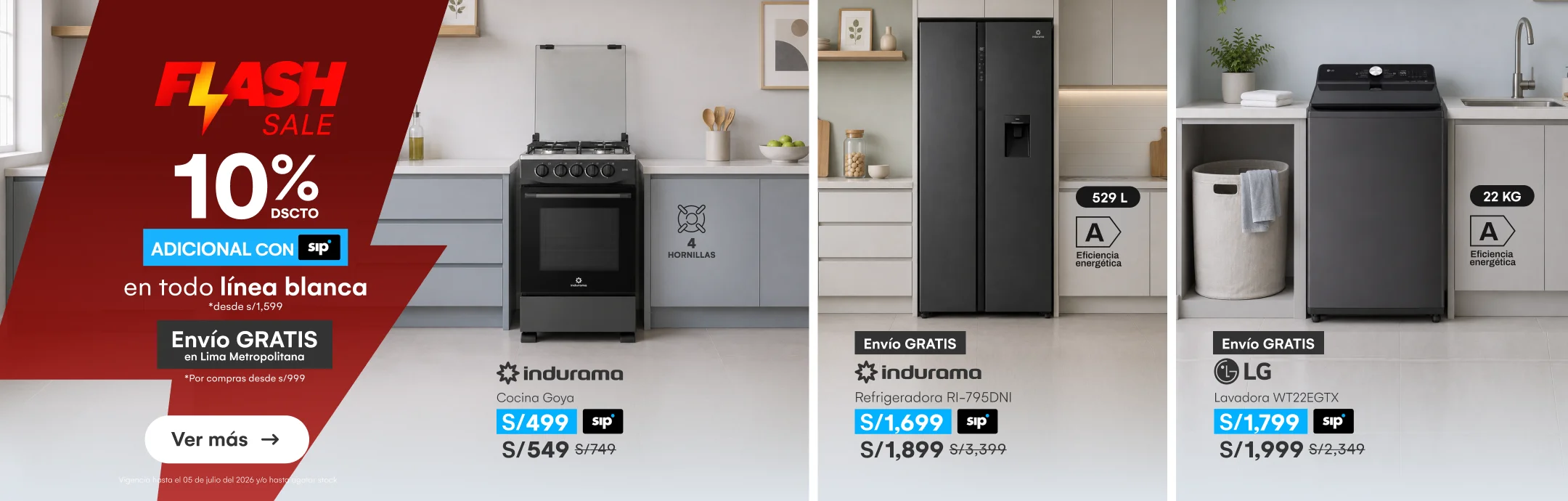 HOME-ELECTRO-LINEA BLANCA-10% de dscto adicional en todo refris, lavas y cocinas desde 1599 soles, exclusivo con SIP-8-20260827-0000-FS