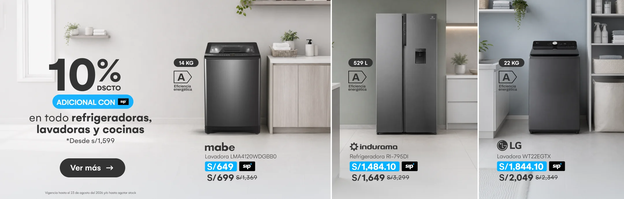 HOME-ELECTRO-LINEA BLANCA-10% de dscto adicional en todo REF, lavas y cocinas desde 1599 exclusivo con SIP-20260819-1739-REGULAR