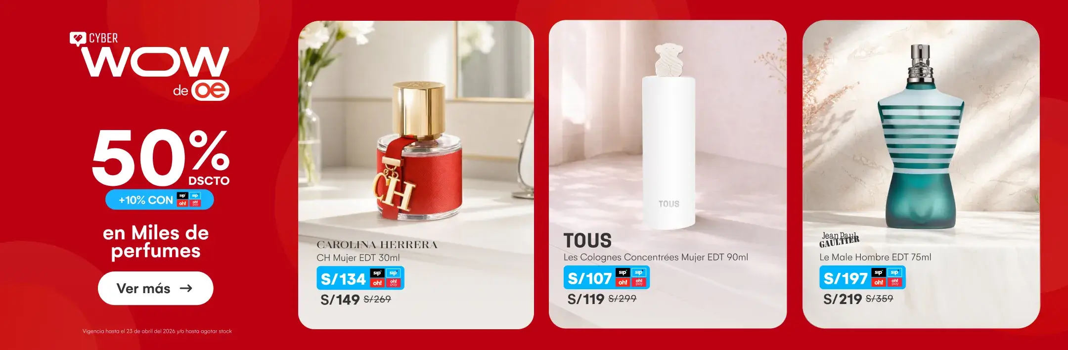 HOME-BELLEZA-PERFUMERÍA-llamado-50%  10%SIP ADC EN MILES DE PERFUMES-JPG, TOUS, CH-1-20260420-0000