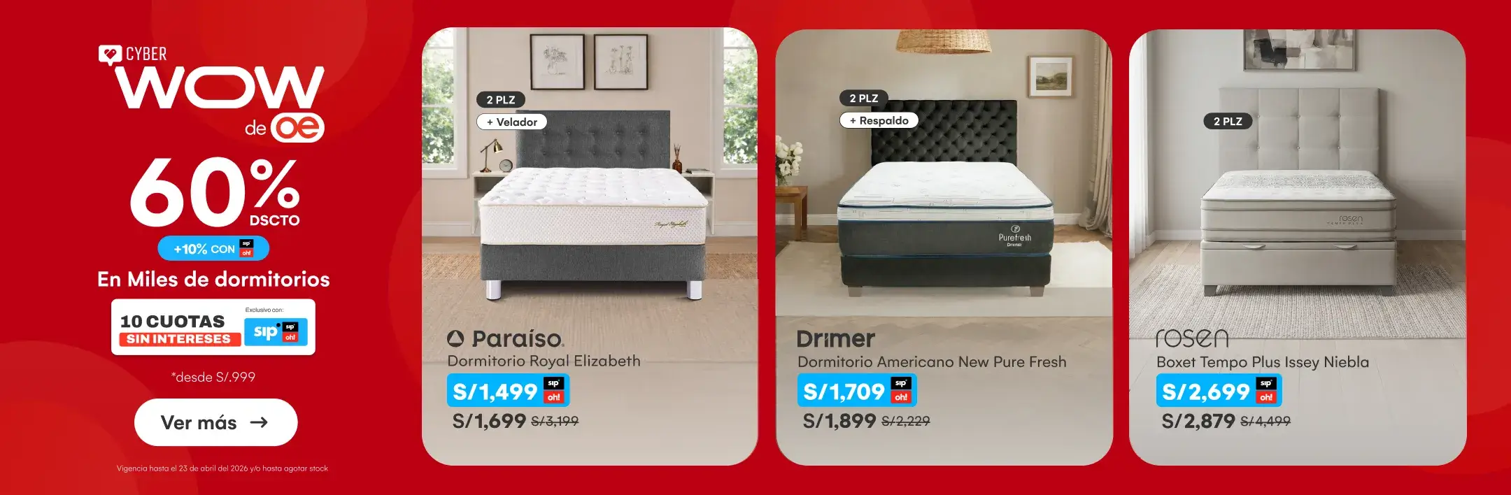 HOME-DECOHOGAR-DORMITORIO-60%dscto  10% con SIP en miles de dormitorios, camas y colchones | 10 CSI desde S/.999-7-20260420-0000