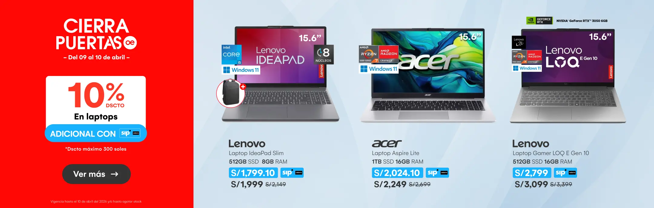 TECNO-COMPUTO-10% DE DSCTO CON TSIP ( DSCTO MAXIMO DE 300 SOLES)-3054176-NULL-3-20260410-0825