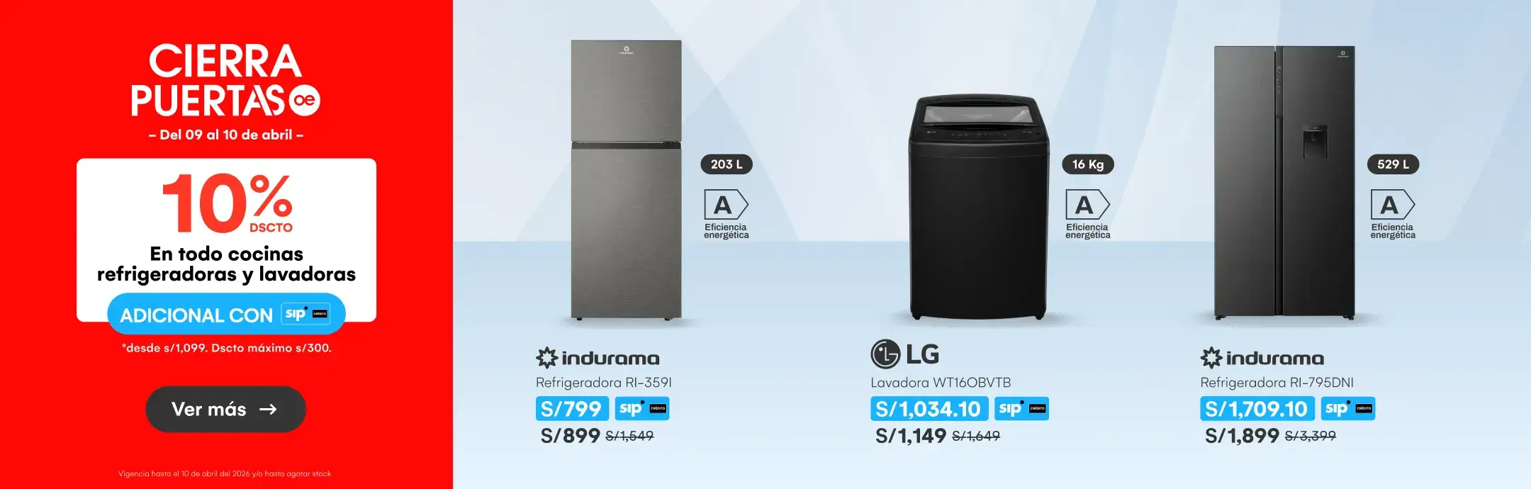 ELECTRO-LINEA BLANCA-10% de dscto adicional con SIP en todo cocinas, refrigeradoras y lavadoras desde 1099. Dscto máximo 300 soles-2974960-NULL-2-20260410-1219