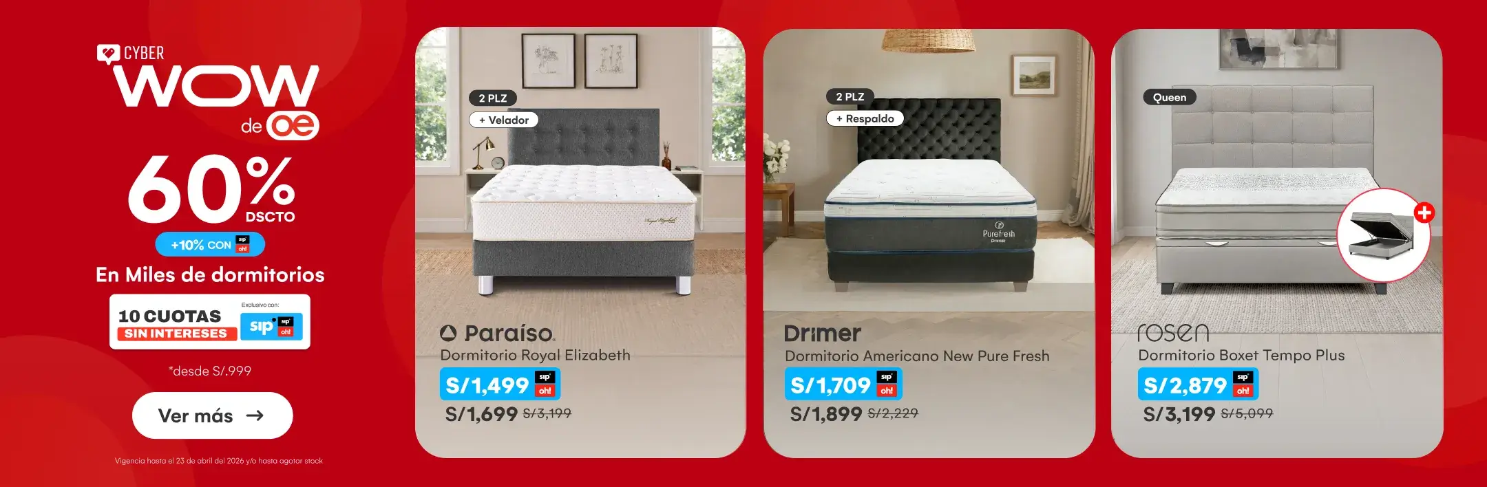 HOME-DECOHOGAR-DORMITORIO-60%dscto  10% con SIP en miles de dormitorios, camas y colchones | 10 CSI desde S/.999-7-20260420-0000