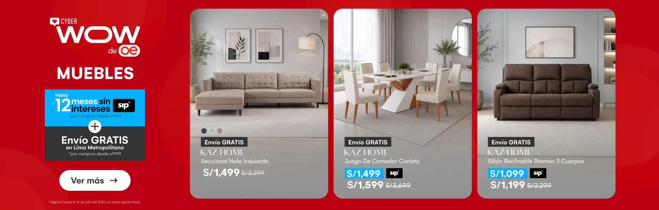 HOME-DECOHOGAR-MUEBLES-50%dscto en miles de muebles| 12 CSI desde 999| Envío gratis desde 999-CYBER