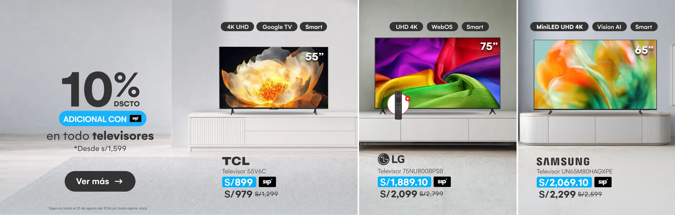 HOME-ELECTRO-TV-10% de dscto adicional en todo televisores desde 1599 exclusivo con SIP-20260819-1737-REGULAR