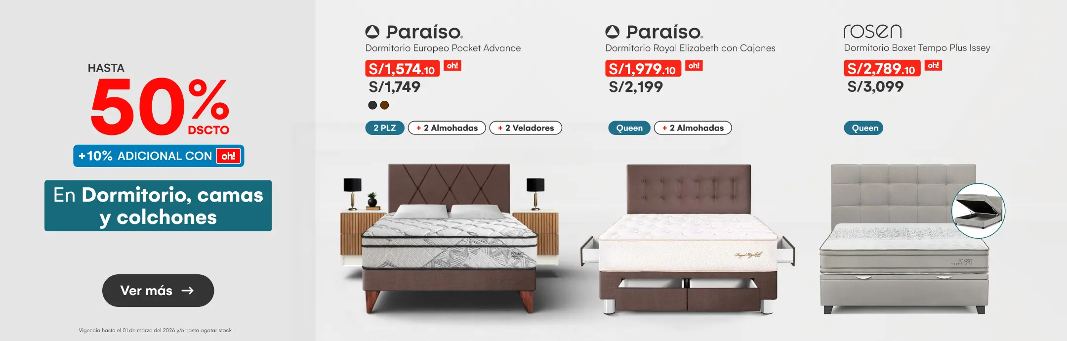 DECO-DORMITORIO -HASTA 50%DSCTO ´10?ICIONAL CON TOH EN DORMITORIOS CAMAS Y COLCHONES-NULL-NULL-9-20260227-1745