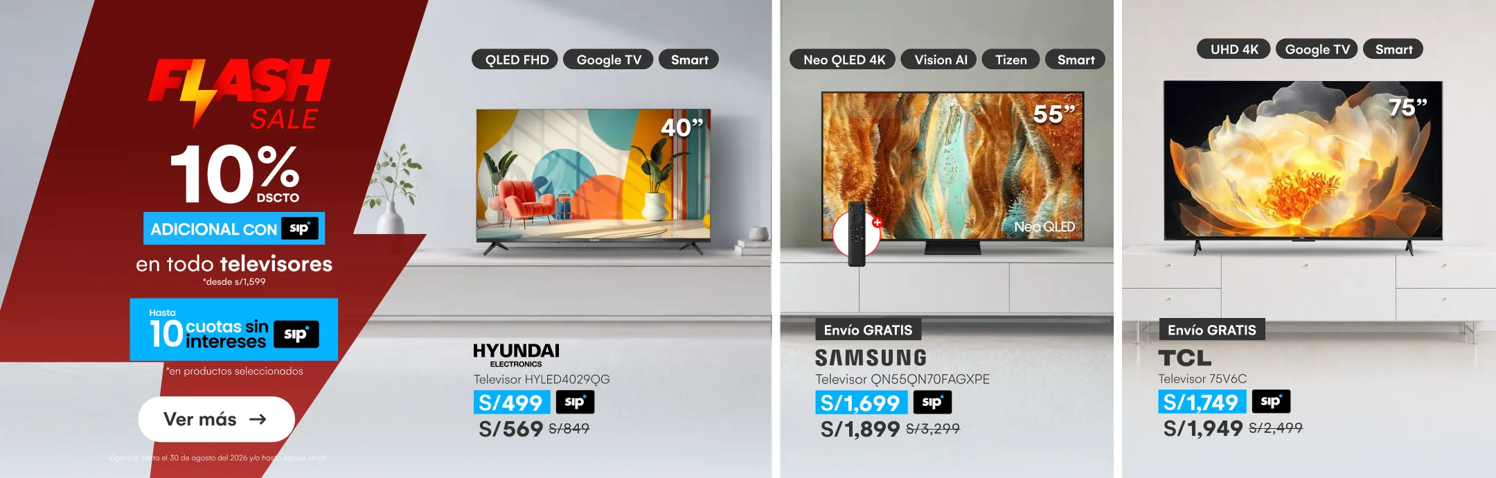 HOME-ELECTRO-TV-10% de dscto adicional en todo TVs desde 1599 soles, exclusivo con SIP HASTA 10 CUOTAS SIN INTERESES -1-20260827-0000-FS